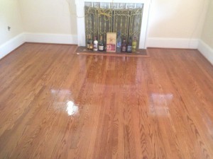 stained sanded hardwood floor